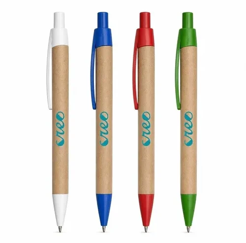 Bolígrafo de papel kraft con clip
