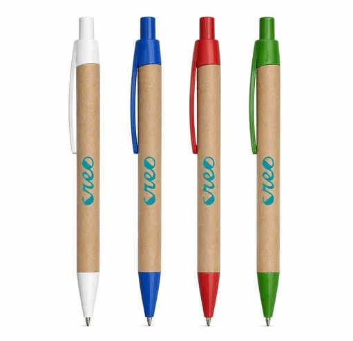 Bolígrafo de papel kraft con clip