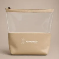 Neceser Transparente cuadrado con un logo